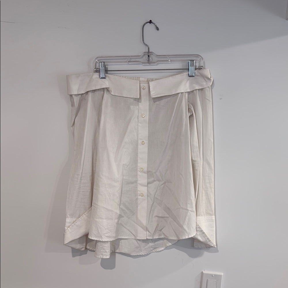 Club Monaco Off the Shoulder White Button Down